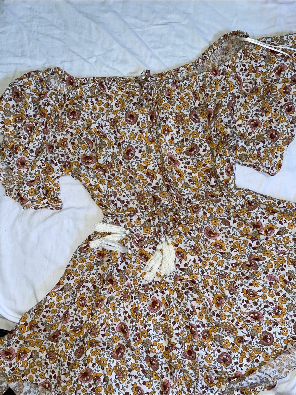 CYNTHIA ROWLEY Floral Off-Shoulder  Dress